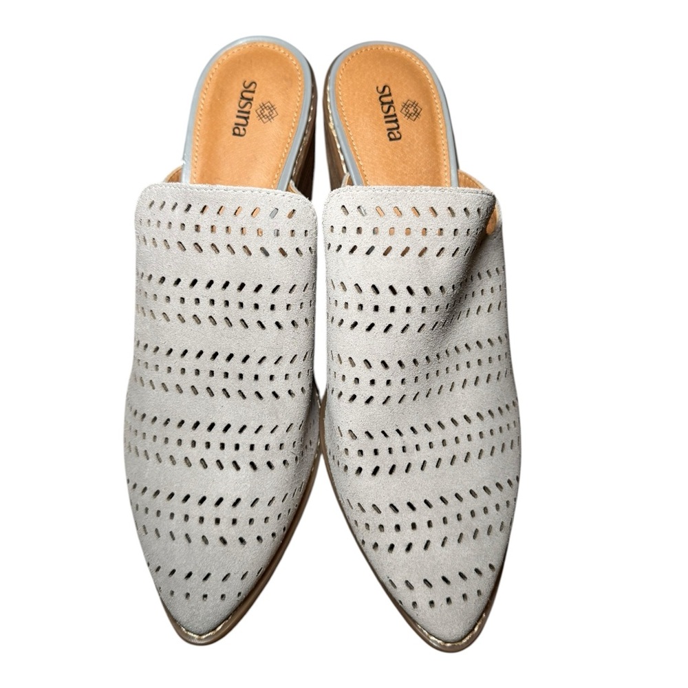 Susina Women's Perforated Grey Mules